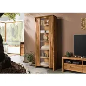 MASSIVMOEBEL24.DE Vitrine Wildeiche 81x45x204 natur geölt PURE OAK #107