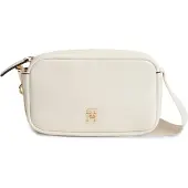 Tommy Hilfiger Damen Crossbody Bag Tasche Logotape mit Reißverschluss, Elfenbein (Soft Cream), Einheitsgröße