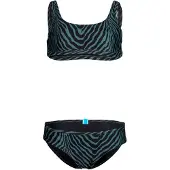 Arena - Girl's Water Print Bikini Bralette - Bikini Gr 116 blau/schwarz