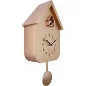 Nextime Wanduhr mit Pendel und Naturgeräuschen, 21,5x41,5 cm, Weiß