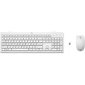 HP 230 Wireless-Maus und -Tastatur (kombiniert), Volle Größe, Kabellos, RF Wireless, Membran Key Switch, Weiß, Maus enthalten