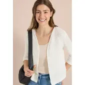 Cecil Shirtjacke Offene 3/4-Arm Jacke im Ajour-Look