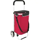 Bremermann Einkaufstrolley BRINKUM, Handwagen, Einkaufswagen mit abnehmbarer Tasche, rot