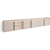 Skraut Home TV-Möbel Holzeffekt beige 309x35x50cm mit Led