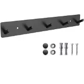 OEM Kapstokwand mit 5 Haken, Metall, Schlafzimmer, Badezimmer, Küche, Wandhalter, schwarz