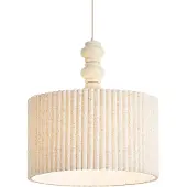 QAZQA Japandi Hängelampe Beige mit Leinenschirm 50cm - Fedde