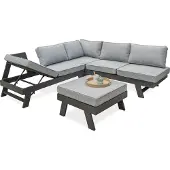 DCB Groupe 6-Sitzer-Eckgartenmöbel, Aluminium