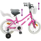 vidaXL Kinderfahrrad 14 Zoll für 3-5 Jahre alt Dunkelrosa