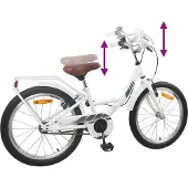 vidaXL Kinderfahrrad 18 Zoll für 5-7 Jahre alt Weiß