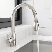 OEM Küchenhahn mit Ausziehbarem Abfluss 360-Grad-Drehbar und 3 Modi - Hochdruck-Spülungsmenghahn Edelstahl-Hahn