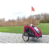OEM Hundeanhänger stabil und praktisch - rot/schwarz