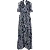 Apricot Maxikleid "Maxikleid" mit Blumenmuster und Metallfaden