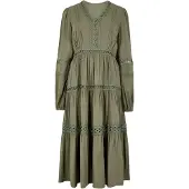 Apricot Midikleid "Midi-Kleid" mit Spitzenbesatz und Stufen