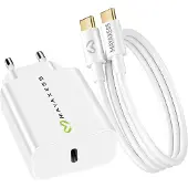 Avizar Mayaxess, 20W Netzteil für Galaxy A53 + USB-C Kabel 1m, Weiß