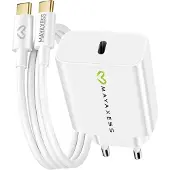 Avizar Mayaxess, 20W Netzteil für Galaxy A33 + USB-C Kabel 1m, Weiß