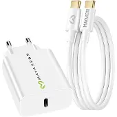 Avizar Mayaxess, 20W Netzteil für Galaxy A57 + USB-C Kabel 1m, Weiß