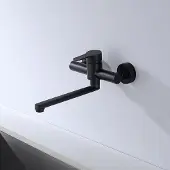 OEM Wandmontierte Küchenarmatur, 360-Grad-Dreharmatur, 23 cm lang, rohstahl, schwarz