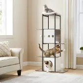 Feandrea Kratzbaum, große Plattform Katzenturm mit Kratzmatte modern