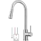 OEM 360-Grad-Küchenarmatur mit drehbarem Wasserhahndüse, 3-Takt-Sprinkleranschluss für Heizung, Hochbock-Küchenarmatur mit 2-Wasserstandsanzeige