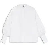 BOSS für Damen. 50564536 Weißes Betta-Hemd (40), Lässig, Baumwolle, Klassisch, Langarm