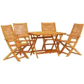vidaXL Garten Essgruppe 5 stk. Braun Massivholz Akazie