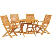vidaXL Garten Essgruppe 5 stk. Braun Massivholz Akazie