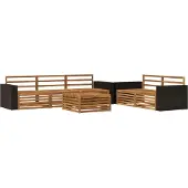 vidaXL Outdoor-Sofagarnitur 6 pcs Natur Massivholz Akazie
