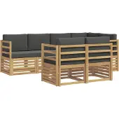 vidaXL Outdoor-Sofagarnitur 7 pcs Weiß und Anthrazit
