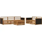 vidaXL Outdoor-Sofagarnitur 6 stk. Natur Massivholz Akazie