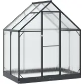 vidaXL Garten Gewächshaus mit Tür Anthrazit 183,5 x 123 x 207 cm