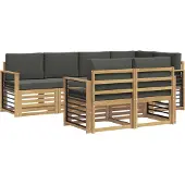vidaXL Outdoor-Sofagarnitur 7 pcs Weiß und Anthrazit