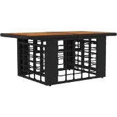 Syfax Gartentisch Schwarz und Natur 100 x 55 x 37 cm