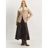 Bianco Hochtaillierter Maxi A-Linie Karo-Rock