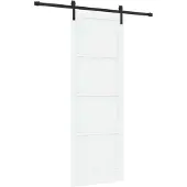 vidaXL Schiebetür Weiß und Schwarz 83 x 232 cm Massives Kiefernholz