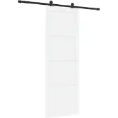 vidaXL Schiebetür Weiß und Schwarz 83 x 232 cm Massives Kiefernholz