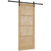 vidaXL Schiebetür Natürlich und Schwarz 86 x 211 cm