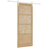 vidaXL Schiebetür Natürlich und Weiß 86 x 211 cm Massives Kiefernholz