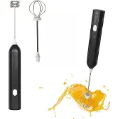 OEM Elektrische Milchaufschäumer - Geschenkset mit 2 Klopfern - USB ladbar - Mini - Schwarz