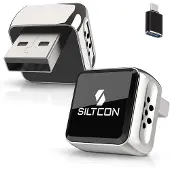 Siltcon 2-in-1 CarPlay Dongle Silber – Wireless Android Auto Adapter, USB-A/USB-C
