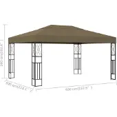 vidaXL Pavillon 3x4 m Taupe Stoff