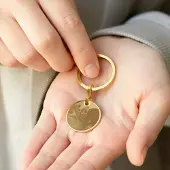 Yoursurprise Personalisierter Foto-Schlüsselanhänger - Kreis - Gold