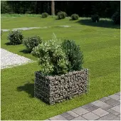 Markenlos Gabion Hochbeet aus verzinktem Stahl 90x50x50 cm