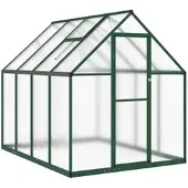 Furnicato Gewächshaus Mit Fundamentrahmen Grün 224x169x195 Cm Aluminimum