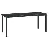 vidaXL Möbel Gartentisch Schwarz 190x90x74 cm Aluminium und Glas - Gartentische 312202