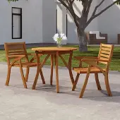 vidaXL Möbel Gartentisch Ø 85 cm Massivholz Akazie - Gartentische 363302