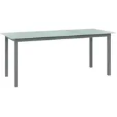 Furnicato Gartentisch Hellgrau 190x90x74 Cm Aluminium Und Glas