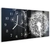 Tulup WANDUHR aus Glas 60x30 cm - Löwenzahn