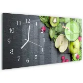 Tulup WANDUHR aus Glas 60x30 cm - Frucht-Smoothie