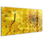 Tulup WANDUHR aus Glas 60x30 cm - Chrysantheme