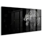 Tulup WANDUHR aus Glas 60x30 cm - Jaguar